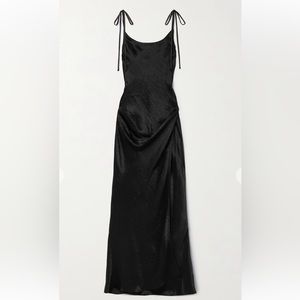 acne studios black wrap maxi dress